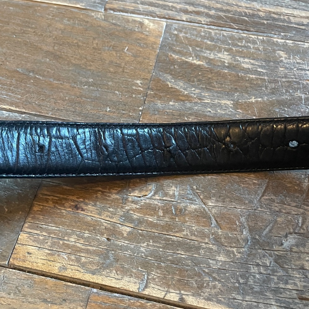 Lauren Ralph Lauren Croc Embossed Italian Leather Skinny Belt🖤 - Picture 14 of 14
